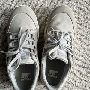 Sorel Cream and Gray Handcrafted Sneakers